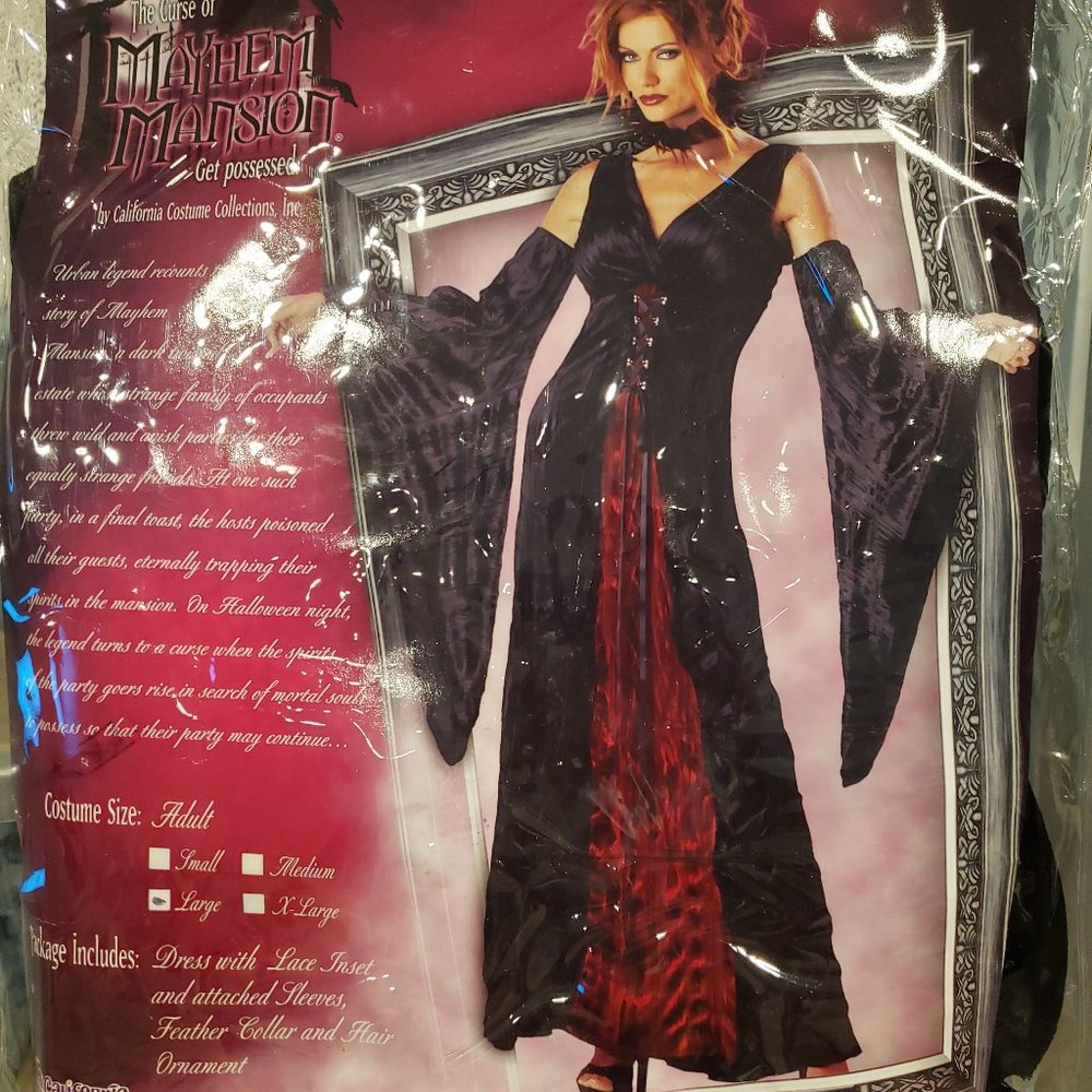 Ladies Halloween Costume=Mistress of Mayhem Mansion